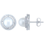 J&A 1970 - Boucles d'oreilles - Or Blanc, Perles & Diamants