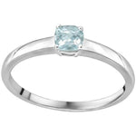 J&A 1970 - Bague - Or Blanc & Aigue-Marine