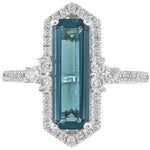 J&A 1970 - Bague - Or Blanc & Topaze
