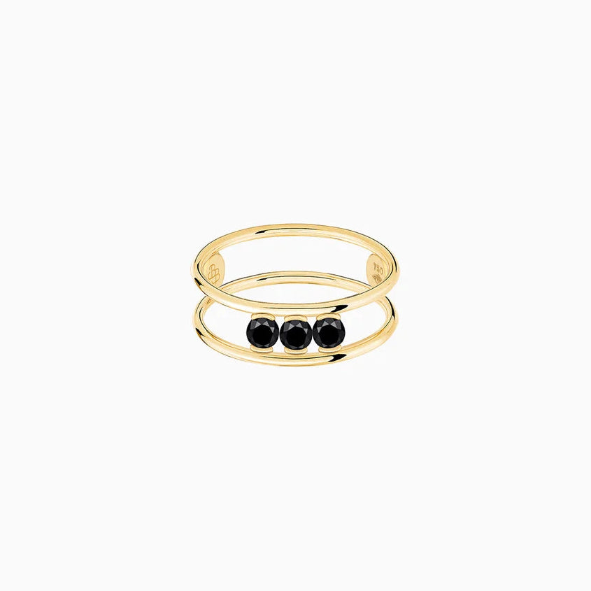 La Brune & La Blonde - Bague - Or jaune & diamants noirs