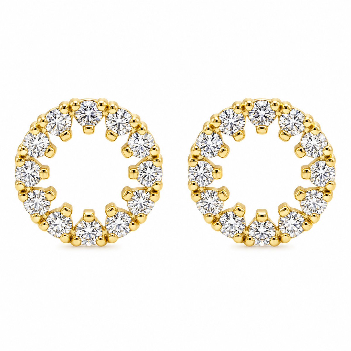 J&A 1970 - Boucles d'Oreilles - Or Jaune & Diamants