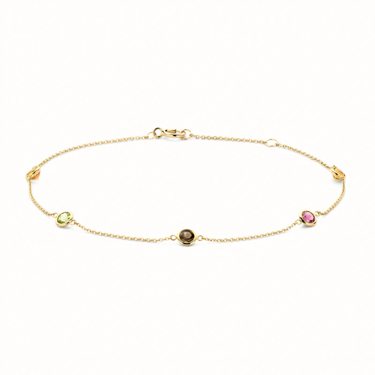 Blush - Bracelet - Citrine, quartz fumé, rhodolite & péridot