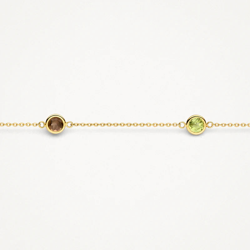 Blush - Bracelet - Citrine, quartz fumé, rhodolite & péridot
