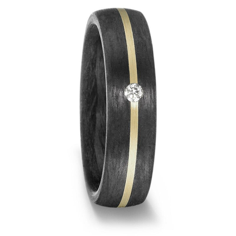 Titan Factory - Bague - Or jaune, carbone & diamant