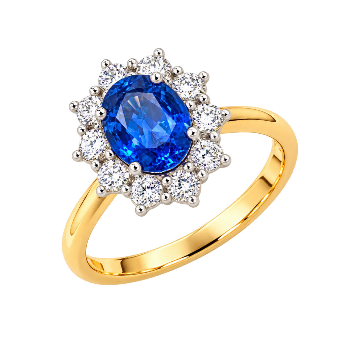 Aurum Adamas - Bague - Or jaune, saphir & diamants