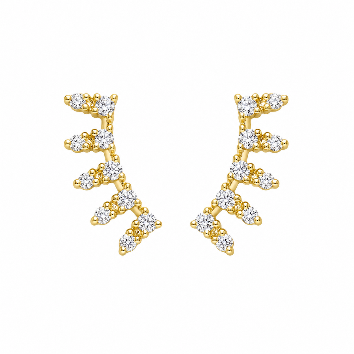 J&A 1970 - Boucles d'Oreilles - Or Jaune & Diamants