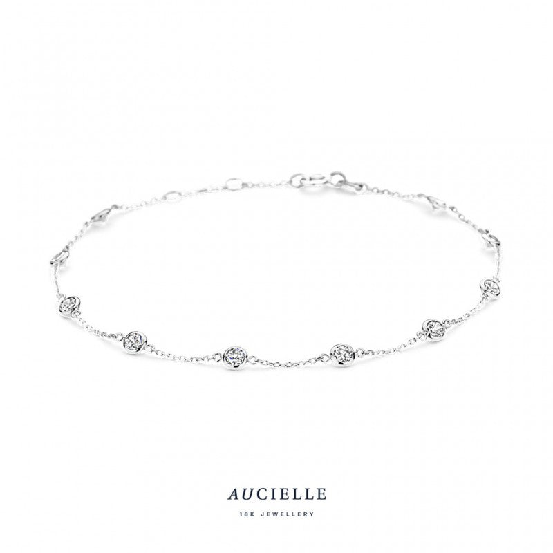 Aucielle - Bracelet - Or Blanc & Zirconium