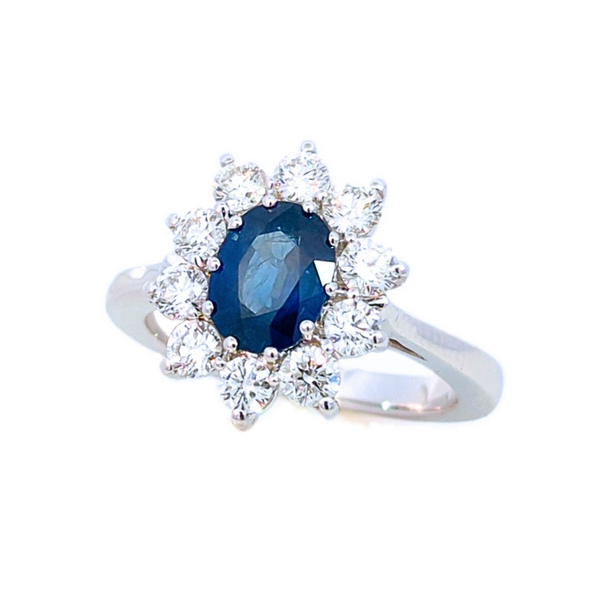 Athos – Bague – Or blanc, saphir & diamants