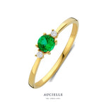 Aucielle – Bague – Or jaune, émeraude & diamants