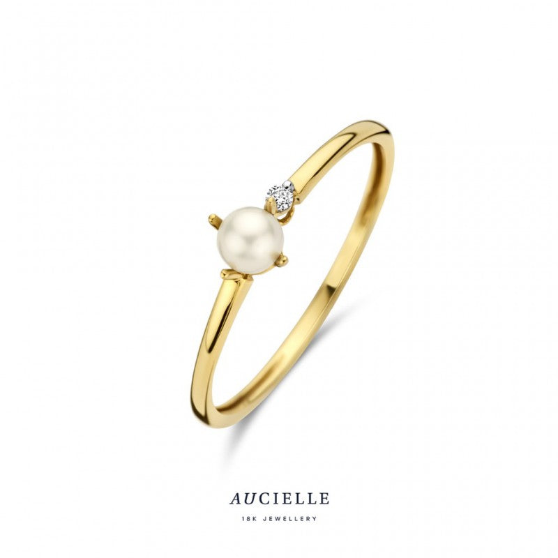 Aucielle – Bague – Or Jaune, Perle & Diamant