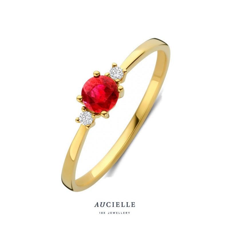 Aucielle – Bague – Or jaune, rubis & diamants