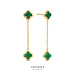 Aucielle – Boucles d'Oreilles – Or Jaune & Malachite