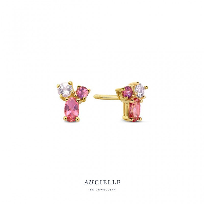 Aucielle – Boucles d'Oreilles – Or Jaune, Tourmalines & Topazes.