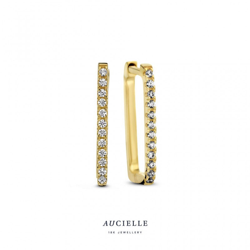 Aucielle – Boucles d'Oreilles – Or Jaune & Zirconium