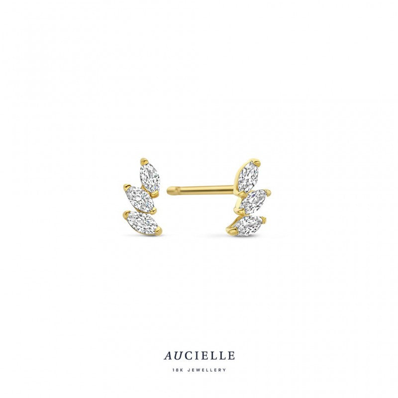 Aucielle – Boucles d'Oreilles – Or Jaune & Zirconium