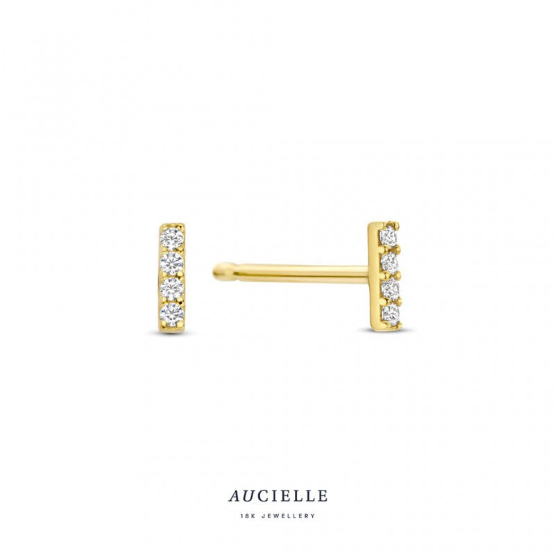 Aucielle – Boucles d'oreilles – Or jaune & zirconium