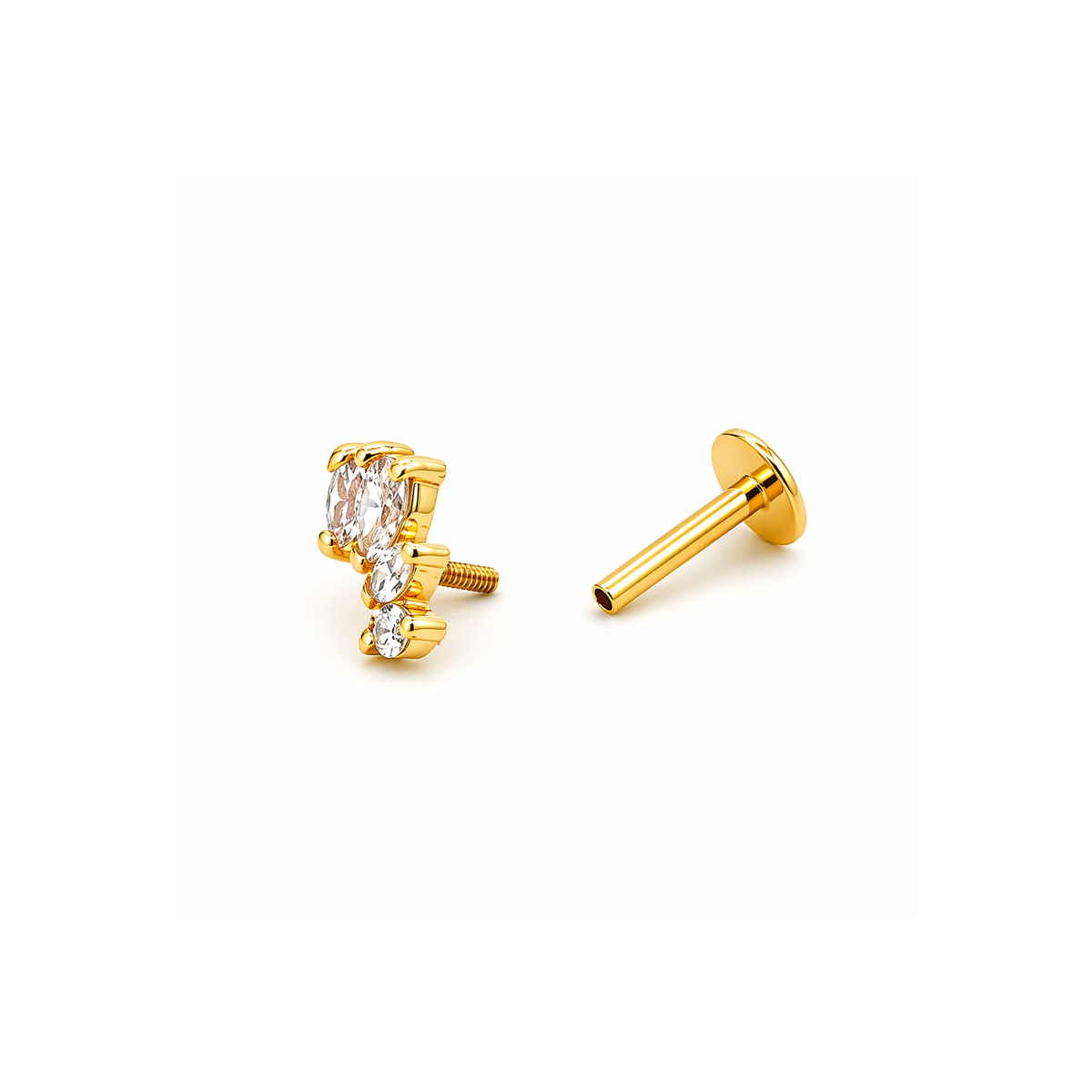 Aucielle – Piercing – Or jaune & zirconium – vue 2