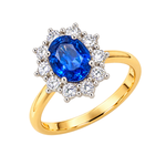 Aurum Adamas – Bague – Or jaune, saphir & diamants