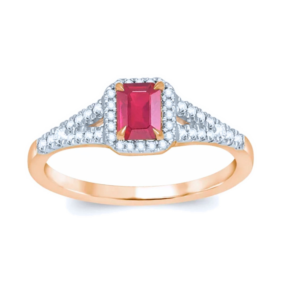 Aurum Adamas – Bague – Or rose, rubis & diamants