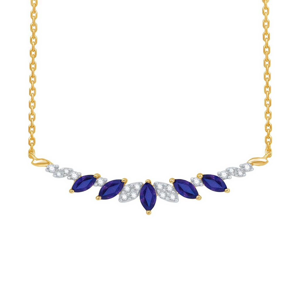 Aurum Adamas – Collier – Or jaune, saphirs & diamants