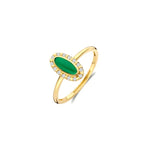 Blush – Bague – Zirconiums & Agate Verte