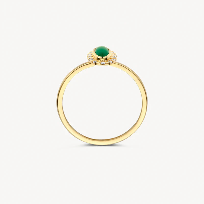 Blush – Bague – Zirconiums & Agate Verte – vue 3