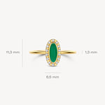 Blush – Bague – Zirconiums & Agate Verte – vue 2