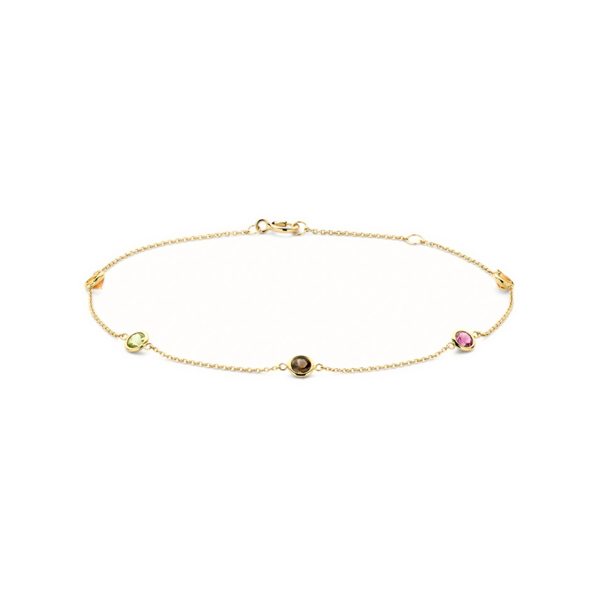 Blush – Bracelet – Citrine, quartz fumé, rhodolite & péridot
