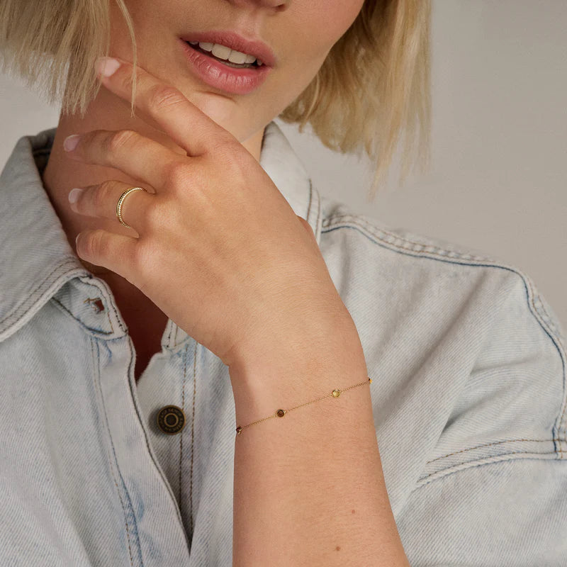 Blush – Bracelet – Citrine, quartz fumé, rhodolite & péridot – vue 3