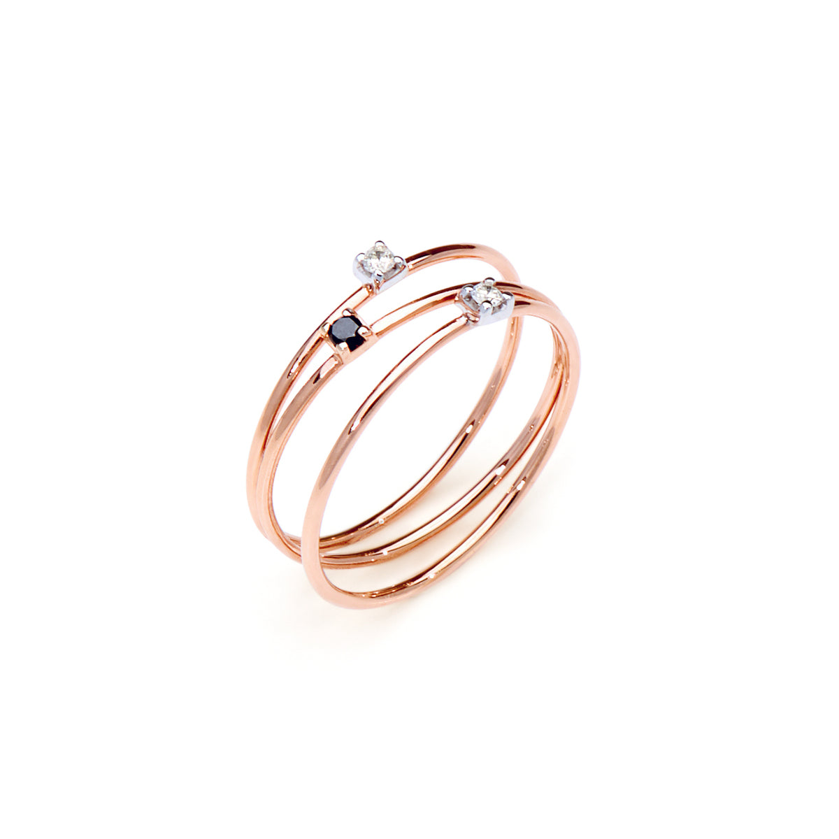 Caterina B – Bague – Or Rose & Diamants
