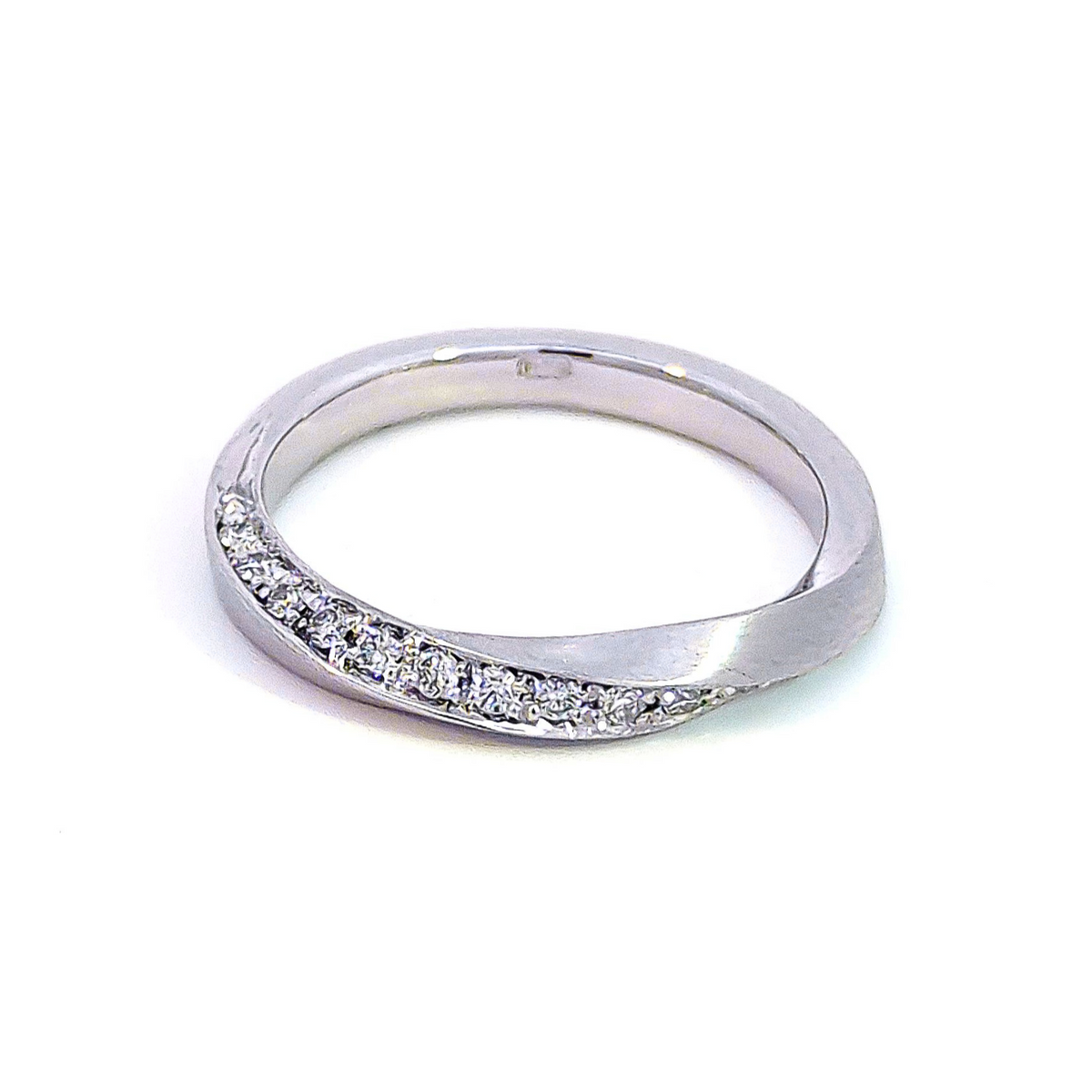 Création – Bague – Alliance – Platine & Diamants – vue 2