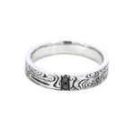 Création – Bague – Alliance – Platine & diamants noirs – vue 2