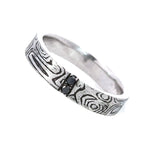 Création – Bague – Alliance – Platine & diamants noirs