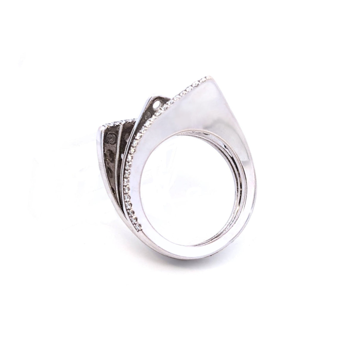 Création – Bague – Or Blanc – Diamants – vue 2