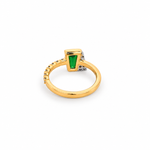 Création – Bague – Or jaune et platine – Tsavorite – Diamants – vue 4