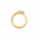 Création – Bague – Or jaune et platine – Tsavorite – Diamants – vue 5