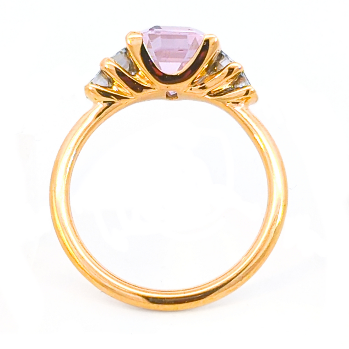 Création – Bague – Or Jaune – Morganite – Diamants – vue 3