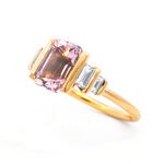 Création – Bague – Or Jaune – Morganite – Diamants – vue 2