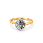 Création – Bague – Or jaune & platine – Diamant Salt & Pepper – Diamants