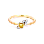 Création – Bague – Or Jaune & Platine – Saphir Jaune – Diamants – vue 2