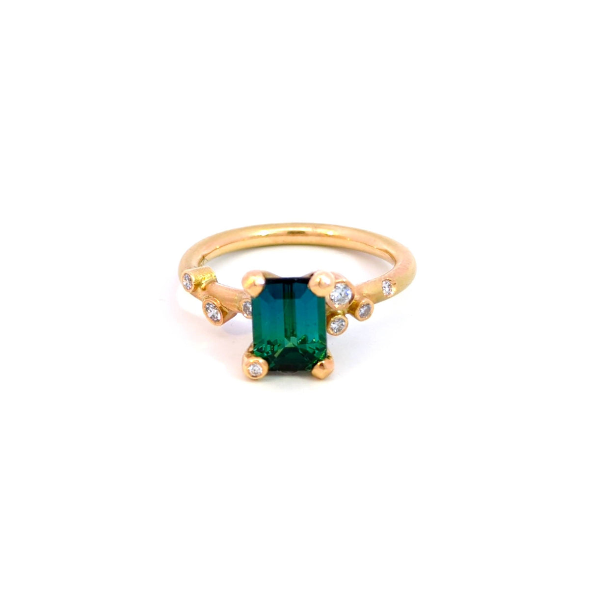 Création – Bague – Or Jaune – Tourmaline – Diamants – vue 3
