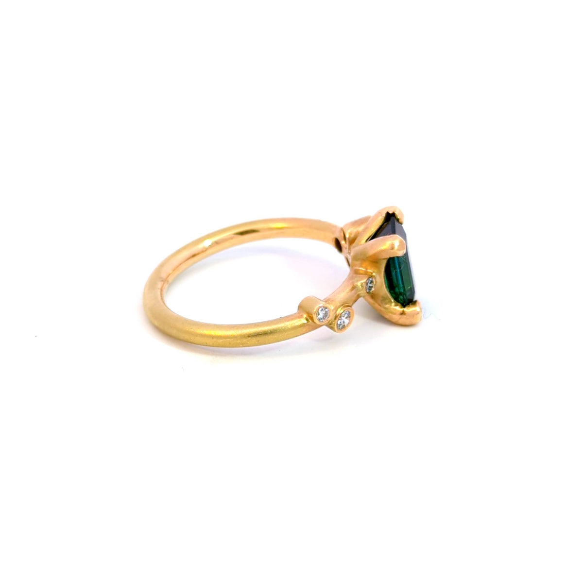 Création – Bague – Or Jaune – Tourmaline – Diamants – vue 5