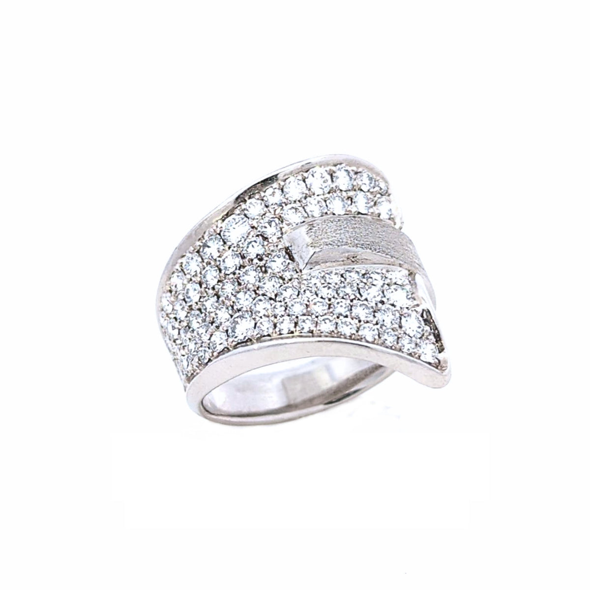 Création – Bague – Platine – Diamants – vue 2