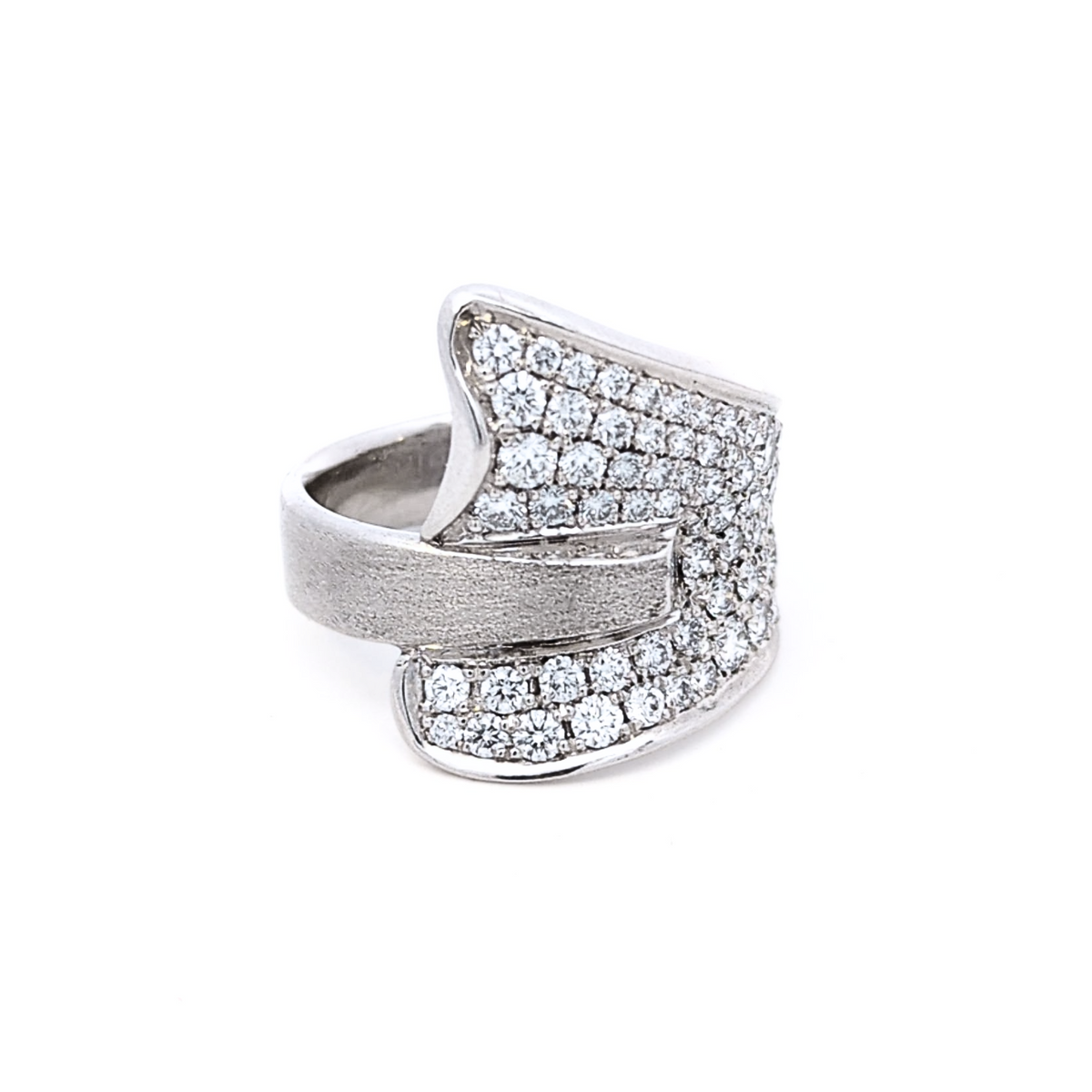 Création – Bague – Platine – Diamants – vue 3