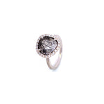 Création – Bague – Platine – Quartz Rutile – Diamants – vue 2