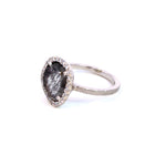 Création – Bague – Platine – Quartz Rutile – Diamants – vue 3