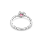 Création – Bague – Platine – Tourmaline rose – Diamants – vue 3