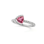 Création – Bague – Platine – Tourmaline rose – Diamants – vue 2