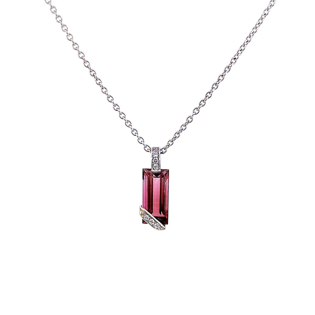Création – Pendentif – Platine – Tourmaline – Diamants