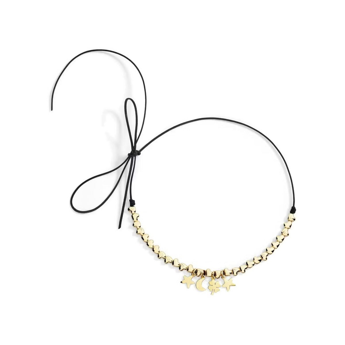 Dodo – Collier Cordon – Cœurs, lune, étoile & trèfle